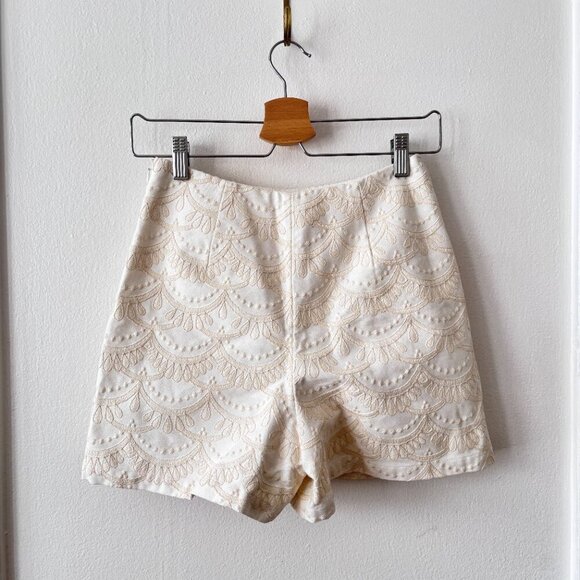 Sezane Elisou Embroidered Shorts in Ecru - Picture 7 of 8